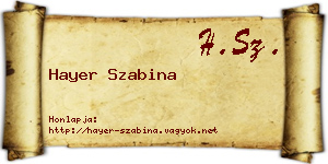 Hayer Szabina névjegykártya