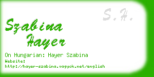 szabina hayer business card